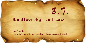 Bardiovszky Tacitusz névjegykártya
